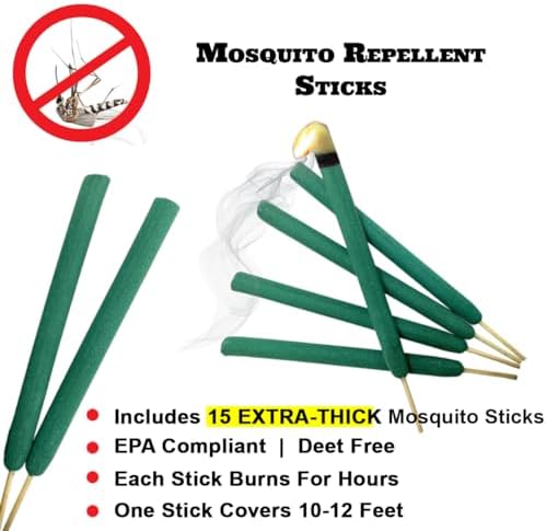 W4W heavy duty insect defense sticks being lit for patio protection