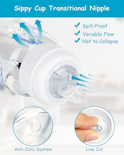 LSAUVWN baby bottle straw nipple showcasing the flexible material construction for six months plus.