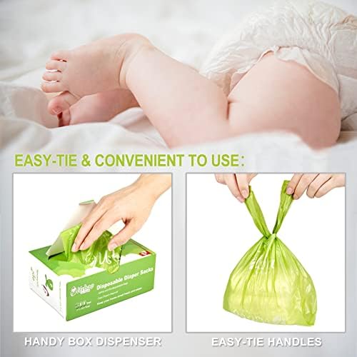 USBOO 300 count diaper disposal bags stack