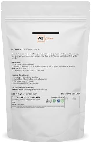 Mganna cosmetic grade talc powder bottle details