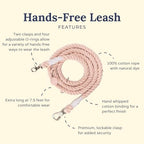 Hands-free dog walking with rosewater cotton rope leash