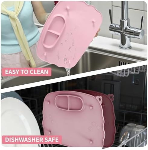 Hygienic non-slip silicone mat surface showing raised edges for spill protection