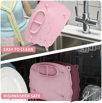 Hygienic non-slip silicone mat surface showing raised edges for spill protection
