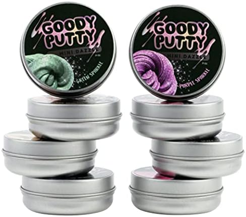 Close up view of the glittery texture of blue and pink therapeutic hand putty.