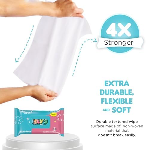 Thick non woven quilted texture of Ioly's newborn wet wipes