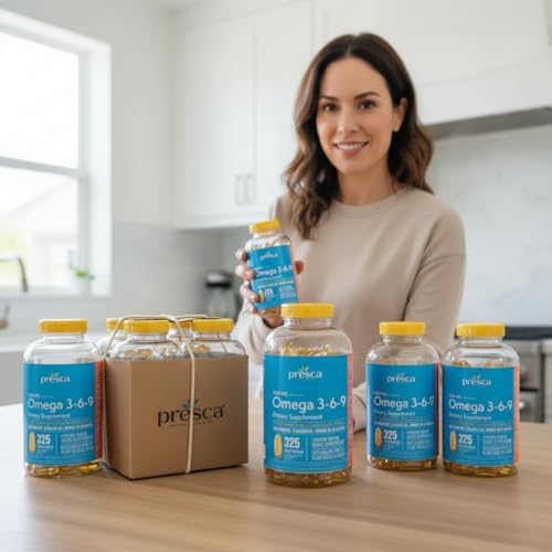 Presca Omega 3-6-9 Dietary Supplement 325 count full product display