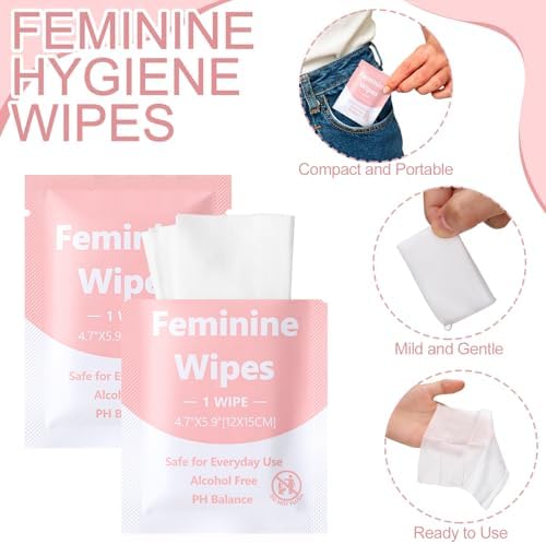Bulk pack of 300 Dansib pH balanced mild feminine hygiene wipes.