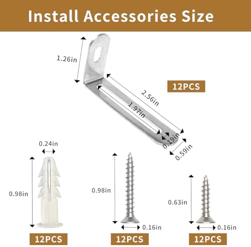 Heavy duty steel wall anchors for dresser and cabinet safety showing included mounting screws and wall anchors.