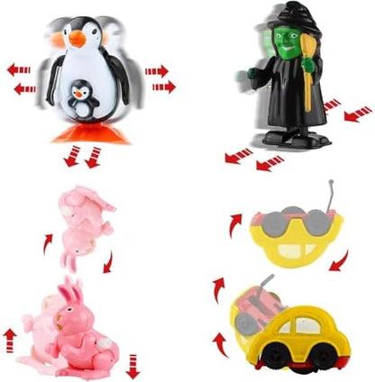 Laxdacee miniature clockwork toys displayed together highlighting unique non repeating characters