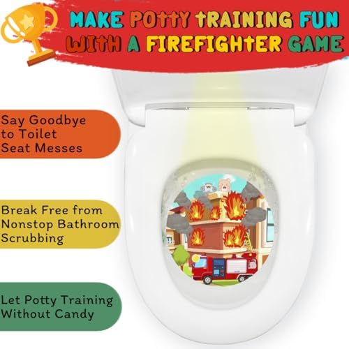 Toddler target adjustable toilet light attached securely to a bathroom fixture