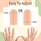 Flexible silicone toe protectors applied to feet for ingrown toenail cushioning.