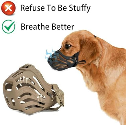 Close up of soft silicone material on Diketone dog muzzle