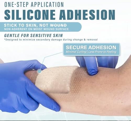 EVERLIT advanced wound care dressing showing breathable waterproof PU outer film layer
