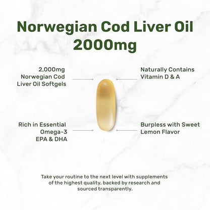 Supplement facts panel on Deal Supplement cod liver oil showing vitamin A and vitamin D3 levels.