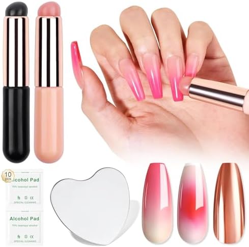 Saviland 2 piece silicone ombre nail brush set front view