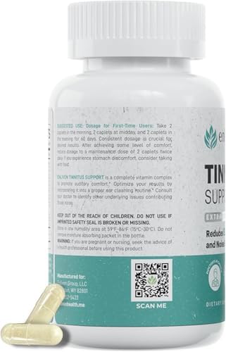 Enliven 360 count tinnitus relief caplets bottles arranged for daily health support