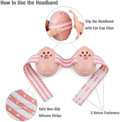 PandaEar baby ear protection showing hypoallergenic material and ear cups