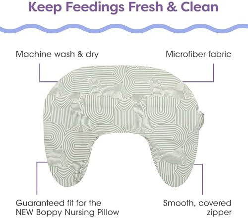 Boppy nursing pillow slipcover showing hidden zipper detail
