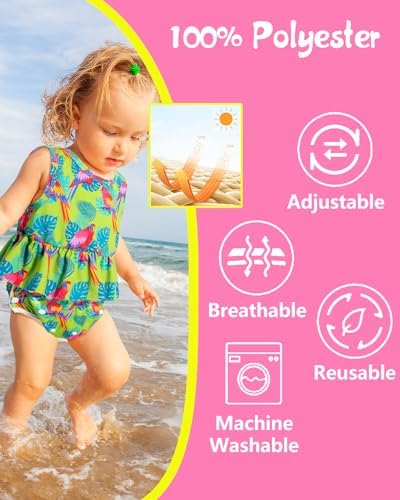 Babygoal washable infant swim nappies side view showcasing adjustable snap buttons