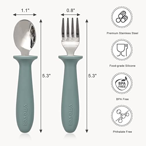 Vitever kids stainless steel spoon and fork set