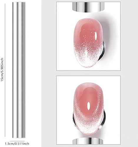 Double ended cylindrical magnetic nail art wand