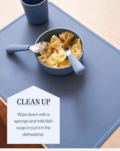 Lalo children food mat demonstrating the waterproof and easy wipe surface
