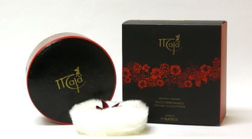 Imported Maja floral scented body powder showing luxury packaging and texture