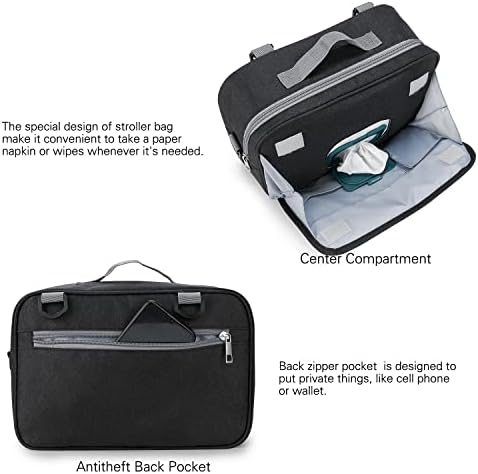 Interior view of Momigo diaper caddy showing bottle and wipe storage pockets