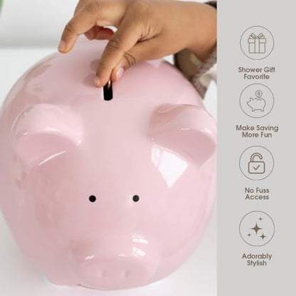 Pearhead ceramic keepsake bank showing the protective soft felt feet on the base