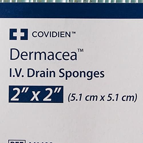 Dermacea non woven T slit catheters gauze sponges pack close up
