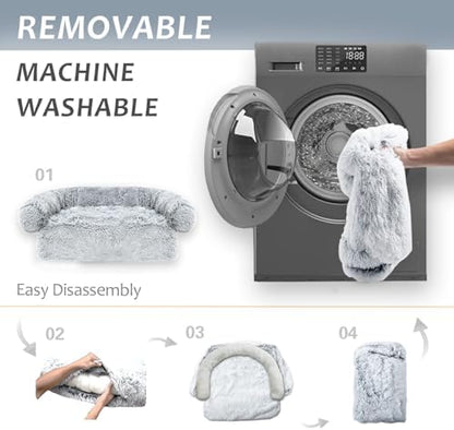 Tinaco washable dog couch cover being removed