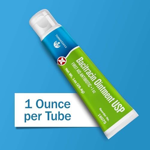 TenderGentle topical antibiotic ointment one ounce tube showing drug facts