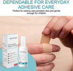 Side view of adhesive remover packaging showing ingredients and instructions.