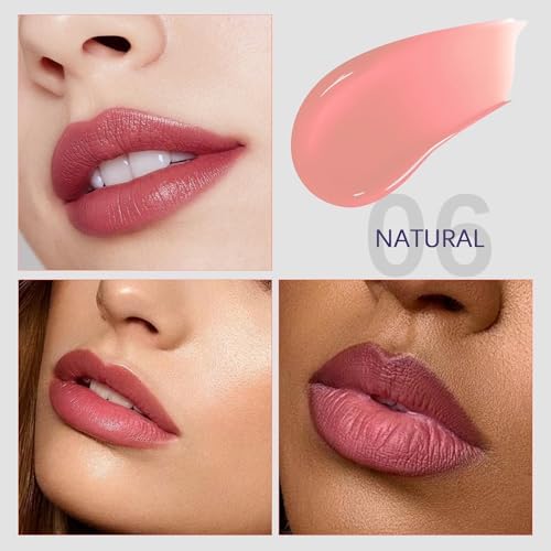 QueenDiary lip stain peel off lip gloss all day long lasting Waterproof and Transferproof lip tint - matte finish peel off lip liner (06#Natural) - Image 4