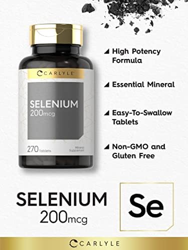 Carlyle non GMO gluten free selenium tablets dietary facts
