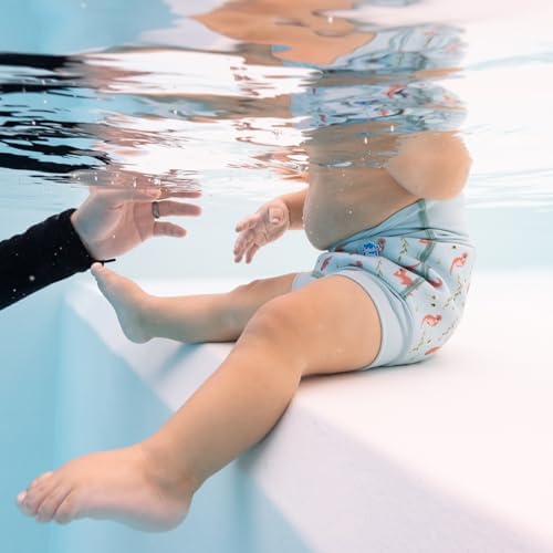 Close up of antibacterial silver lining inside Splash About swim nappy