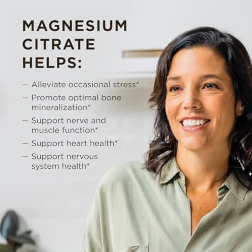 Authentic USA imported Solgar Magnesium Citrate amber glass bottle with gold cap closure
