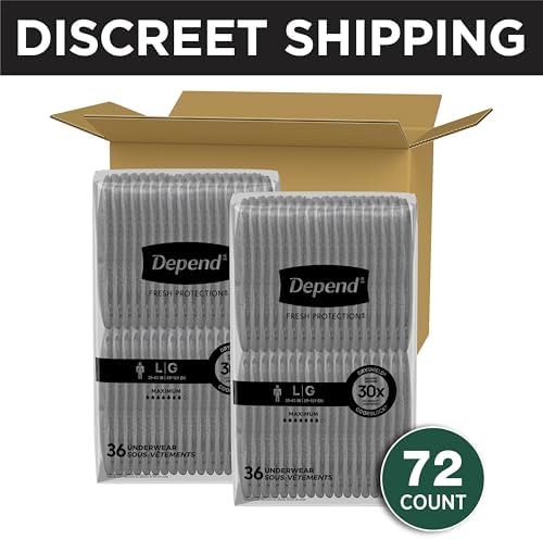 Depend disposable maximum absorbency men underwear pack of seventy two