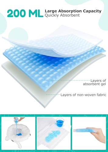 Newnice potty bags with absorbent pads for travel