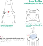 SUNDEE disposable potty liners showing the convenient drawstring closure mechanism