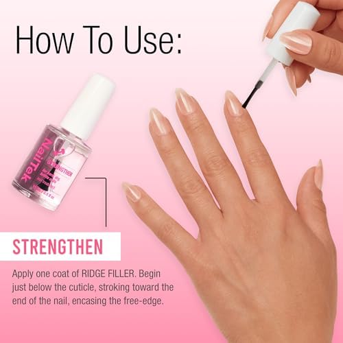 Nail Tek clear base coat liquid texture and bottle presentation for hard brittle nail treatment