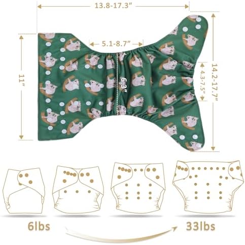 Six pack set of Wegreeco reusable pocket diapers