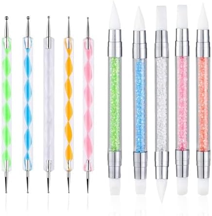 Fulinjoy 10 piece nail art sculpture pen and dotting tool kit front view