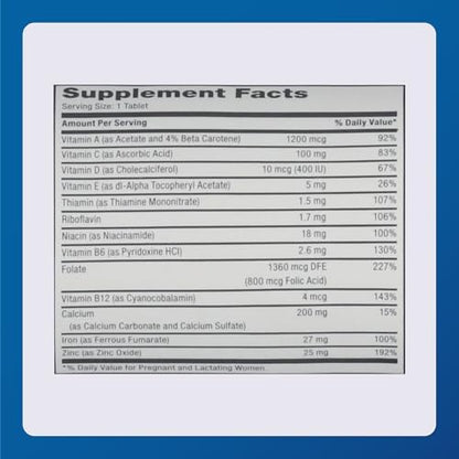 Close up of Major Prenatal Tablets supplement bottle cap