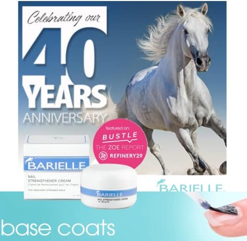 Barielle 0.5 ounce premium nail whitener clear glass bottle setup for authentic manicure care.