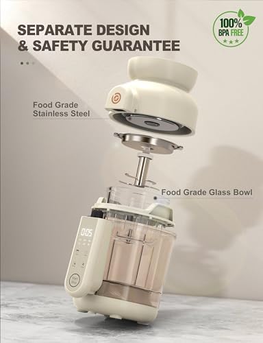 BabyNutri glass baby food processor blending fresh vegetable puree