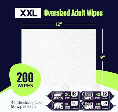 MedStar USA imported adult personal care wipes full bundle containing two hundred total washcloths.