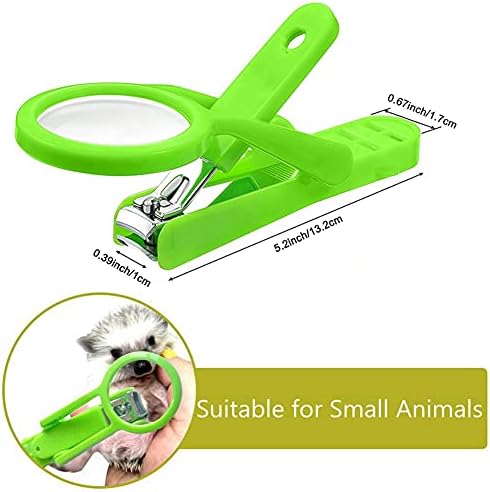 Stainless steel small animal claw trimmer with magnifying glass