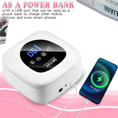 Top view of Skyuv rechargeable nail dryer showing timer buttons