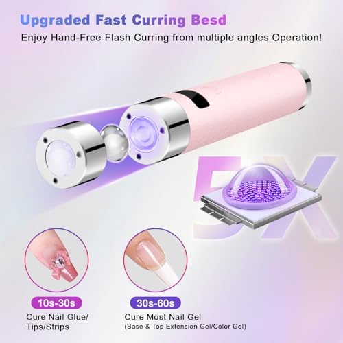 Linssy rechargeable nail light showing magnetic bracket attachment